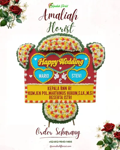 Karangan Papan Bunga Pernikahan di Kiduldalem